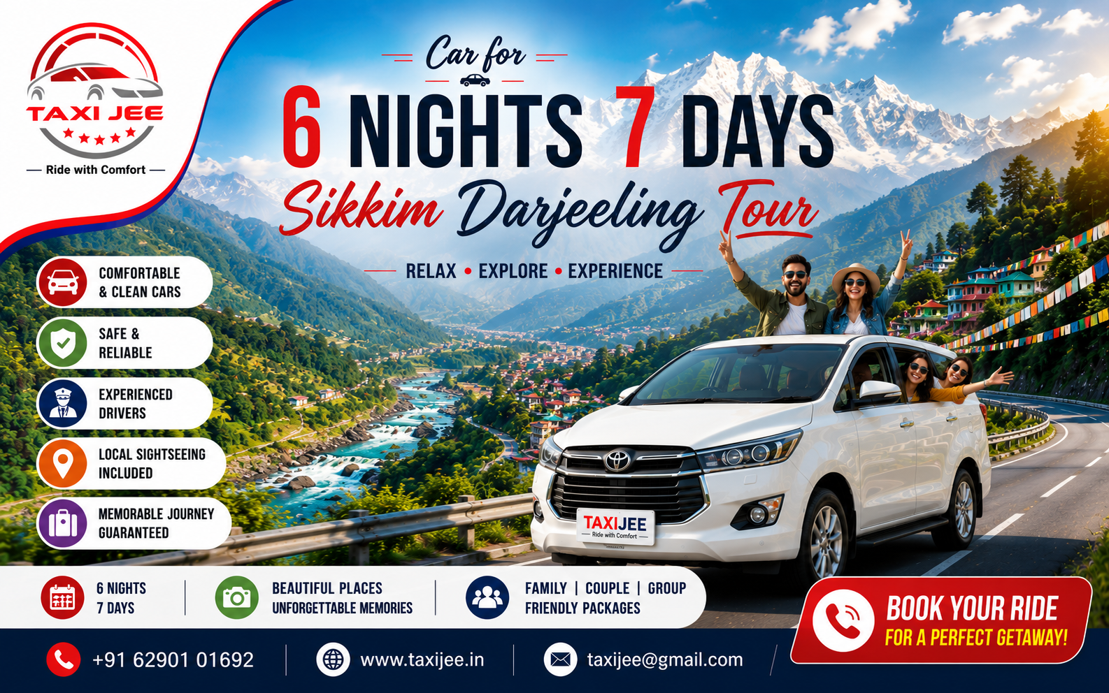 Car for 6 Nights 7 Days Sikkim Darjeeling Tour